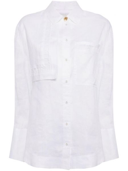 Λινό πουκάμισο με κέντημα Aje λευκό