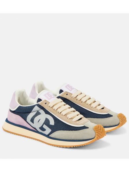 Semsket skinn sneakers Dolce&gabbana blå