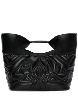 Tikitud poekott Alexander Mcqueen must