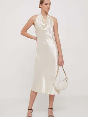 Sukienka midi dopasowana Calvin Klein beżowa