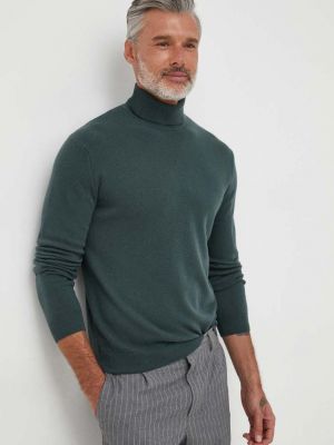 Шерстяной свитер United Colors Of Benetton зеленый