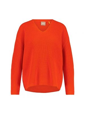 Sweter oversize Boss pomarańczowy