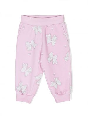 Pantaloni con stampa Monnalisa rosa