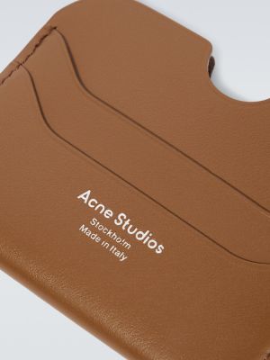 Kožená peňaženka Acne Studios hnedá