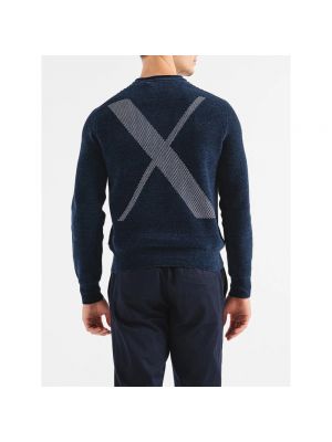 Sweter z nadrukiem Armani niebieski