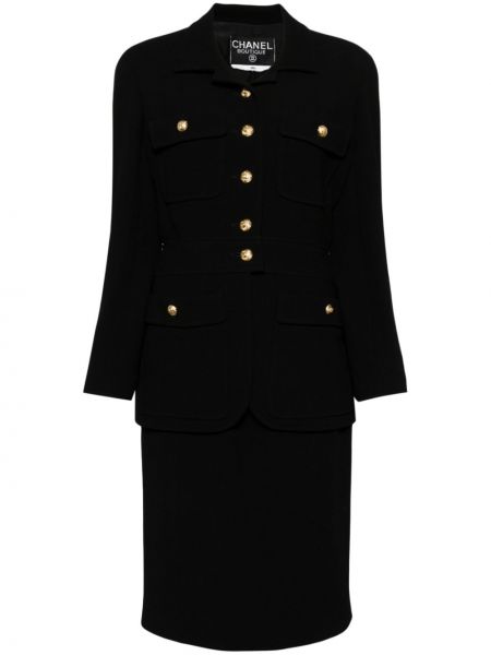Μάλλινη φούστα μαύρο Chanel Pre-owned