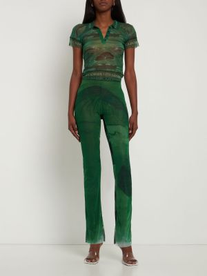 Mrežaste hlače s printom Ottolinger zelena