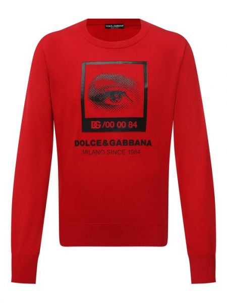 Шерстяной свитер Dolce & Gabbana красный
