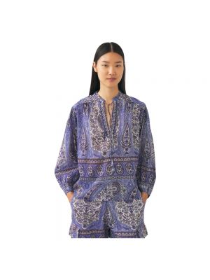 Bluzka z nadrukiem Antik Batik niebieska