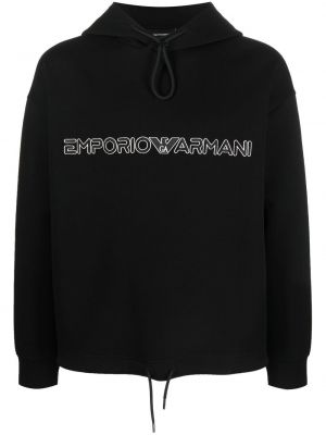 Hímzett pulóver Emporio Armani fekete