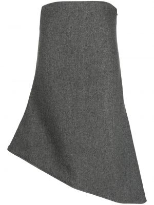 Asymetrické vlněné koktejlové šaty We11done šedé