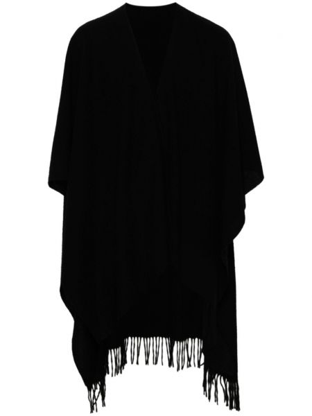 Poncho med frynser Yohji Yamamoto sort