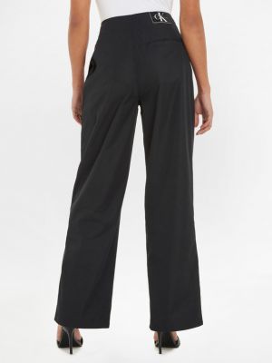 Pantaloni cu croială lejeră Calvin Klein Jeans negru