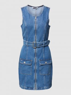 Sukienka mini dopasowana Tommy Jeans niebieska