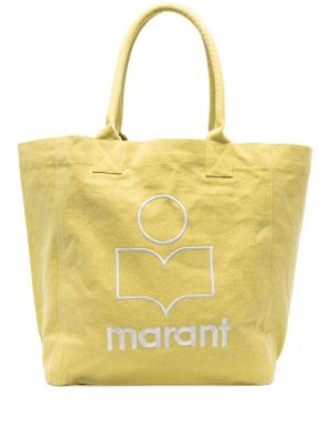 Shopper kabelka s výšivkou Isabel Marant zelená