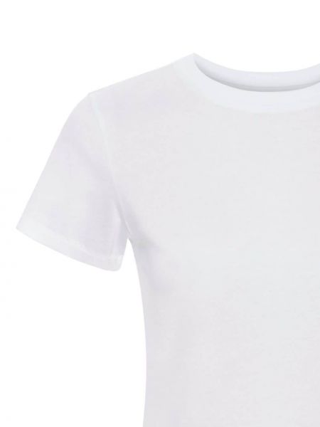 Bavlněné tričko s kulatým výstřihem Frame bílé
