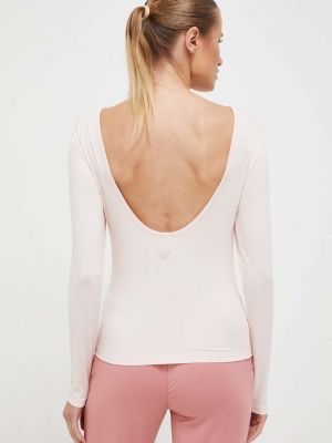 Tričko s dlouhým rukávem s dlouhými rukávy Roxy růžové