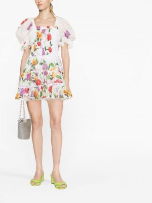 Květinové šaty s potiskem Charo Ruiz Ibiza bílé