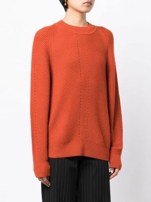 Dzianinowy sweter z okrągłym dekoltem Joseph pomarańczowy