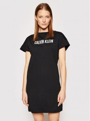 Rochie cu croială lejeră Calvin Klein Swimwear negru