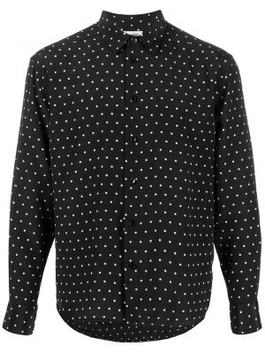 Camisa con lunares con estampado Saint Laurent negro