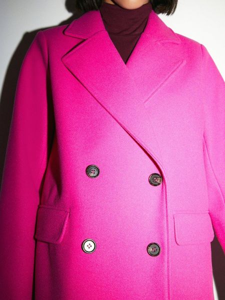 Шерстяной пиджак оверсайз Warehouse розовый