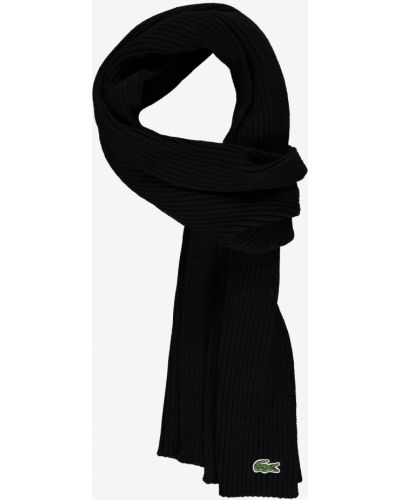 Шерстяной шарф Lacoste черный