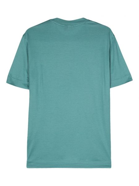 Haftowana koszulka z lyocellu Emporio Armani zielona
