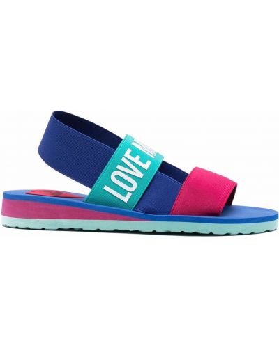 Trykt sandaler med reim Love Moschino blå