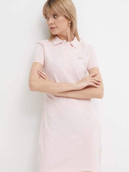 Slim fit mini šaty Lacoste růžové