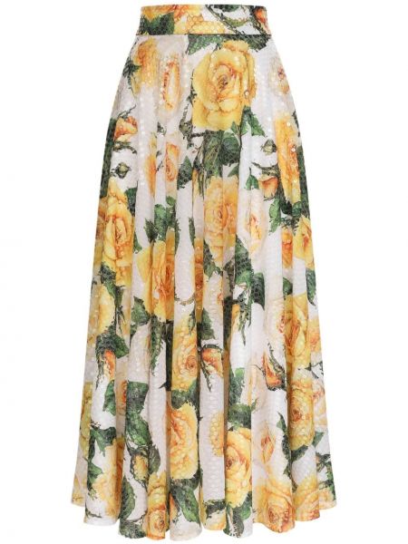 Flitrovaná sukňa s potlačou Dolce & Gabbana