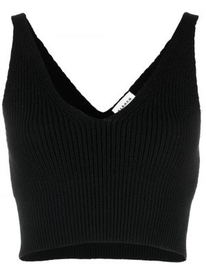 V-hals crop top P.a.r.o.s.h. svart