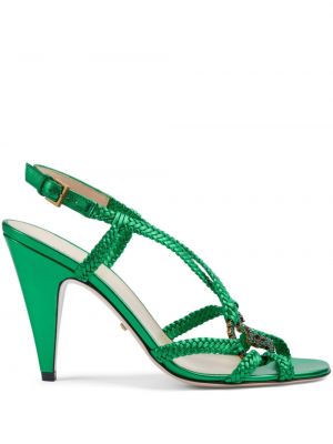 Sandale de cristal Gucci verde