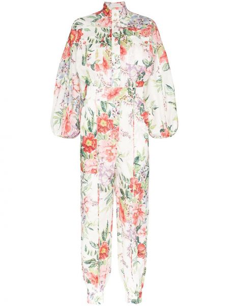 Trykt floral lang jumpsuit Zimmermann rød