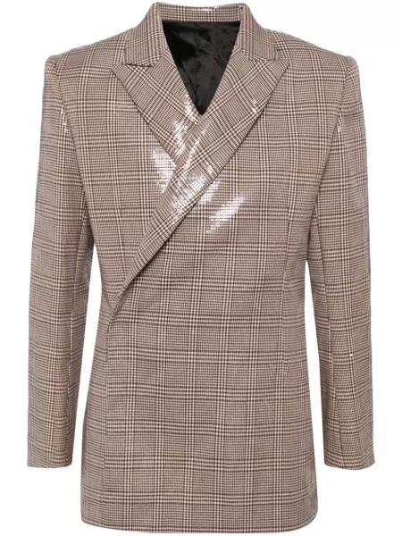 Ternet blazer med pailetter Egonlab brun