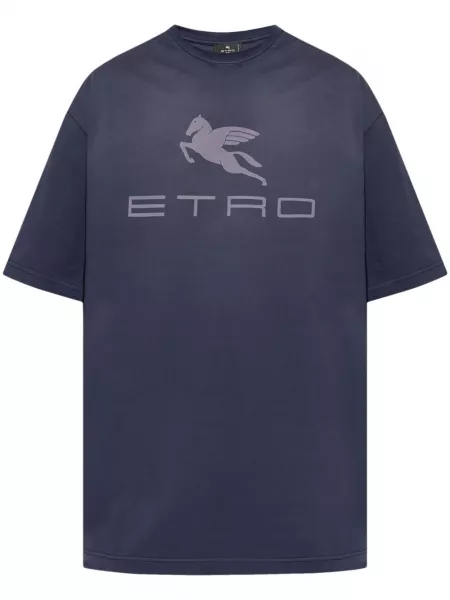 T-shirt med print Etro blå