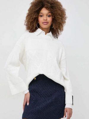 Bavlněný svetr Armani Exchange bílý