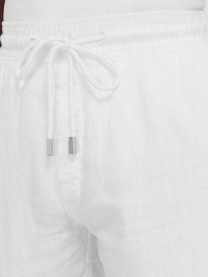 Lněné kalhoty Vilebrequin bílé