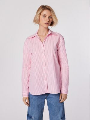Relaxed fit marškiniai Simple rožinė