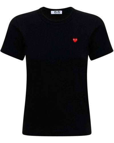 T-shirt brodé en coton de motif coeur Comme Des Garçons Play