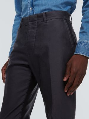 Bavlněné rovné kalhoty Tom Ford modré
