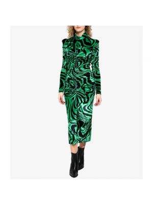 Sukienka midi z wysokim kołnierzem Philosophy Di Lorenzo Serafini zielona