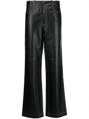 Δερμάτινο παντελόνι με ίσιο πόδι Axel Arigato μαύρο