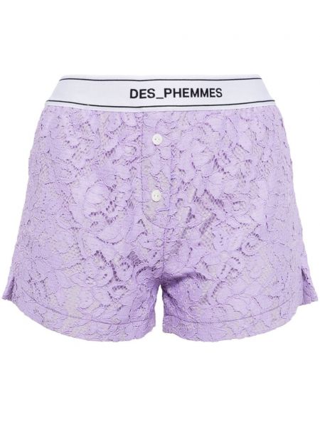 Pantaloni scurți din dantelă Des Phemmes violet