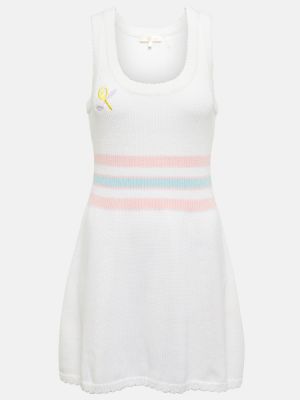 Bavlněné mini šaty s výšivkou Loveshackfancy - bílá