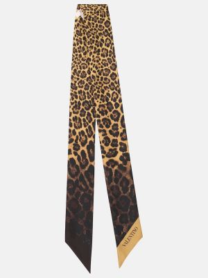 Leopardí hedvábný šál s potiskem Valentino