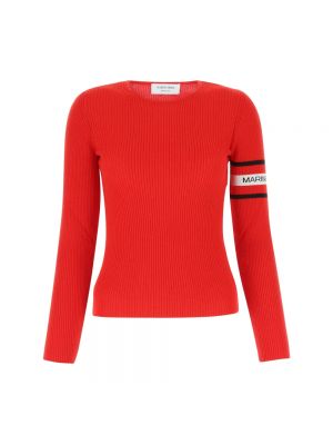 Sweter z okrągłym dekoltem Marine Serre czerwony