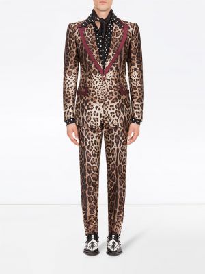 Blazer con botones leopardo Dolce & Gabbana marrón