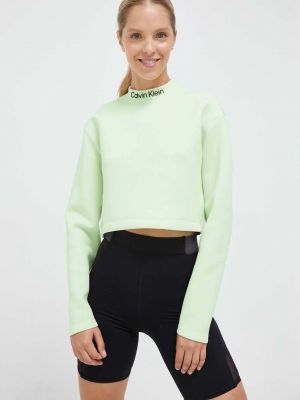 Bluza z nadrukiem Calvin Klein Performance zielona