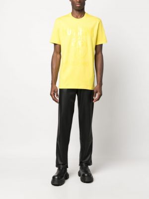 Bavlněné tričko s potiskem Moschino žluté